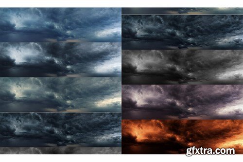 Ultra Wide Set of Dramatic Sky and Clouds
