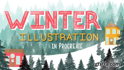 Winter Illustrations in Procreate + 27 Brushes and Stamps