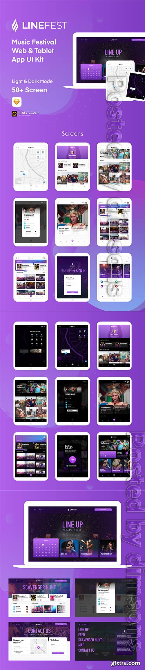 LineFest - Music Festival Web & Tablet App UI Kit