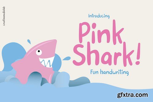 Pink Shark - Fun handwritten