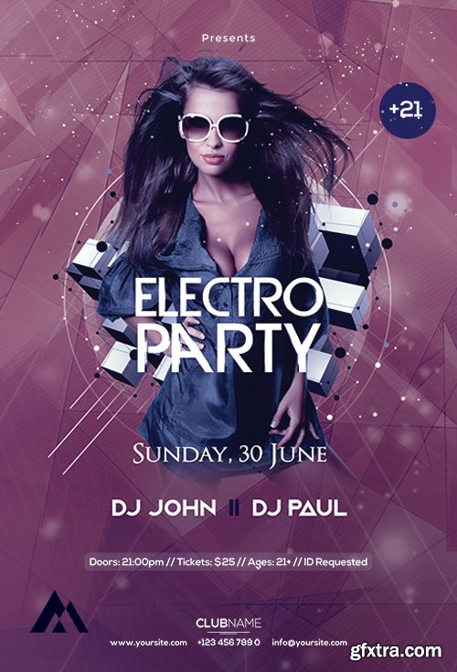 Electro Party - Premium flyer psd template