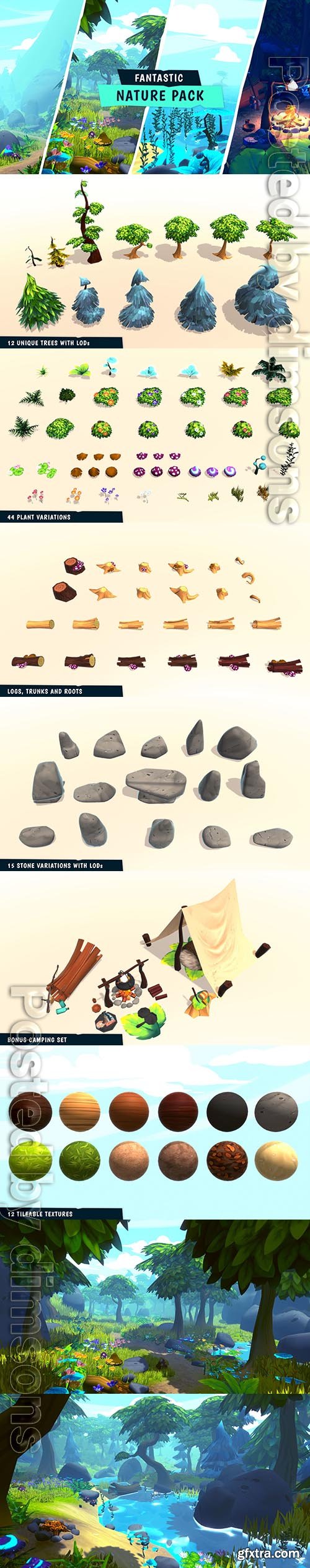 Cgtrader - FANTASTIC - Nature Pack Low-poly 3D model