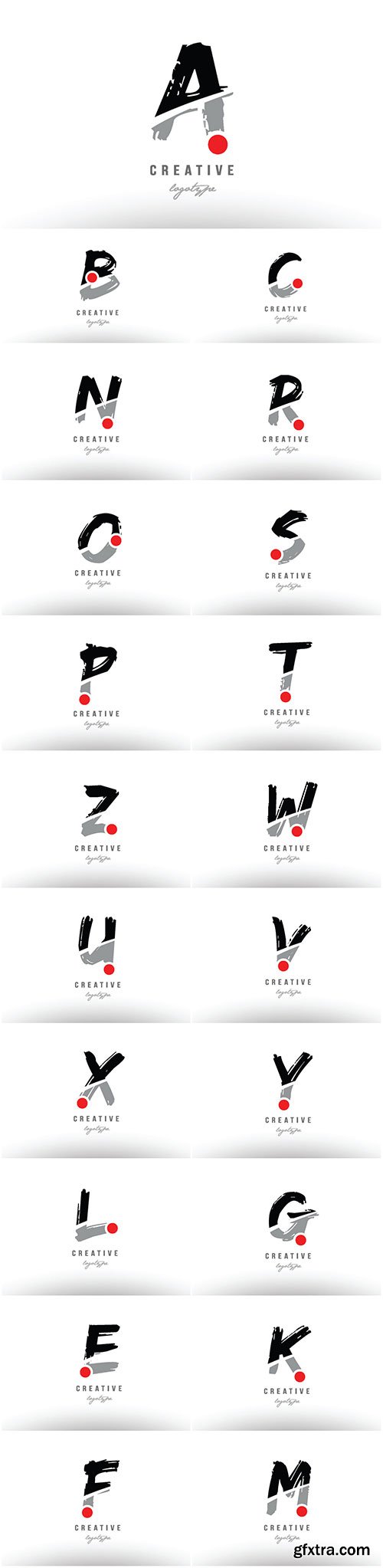 Grunge black grey alphabet letter logo icon design