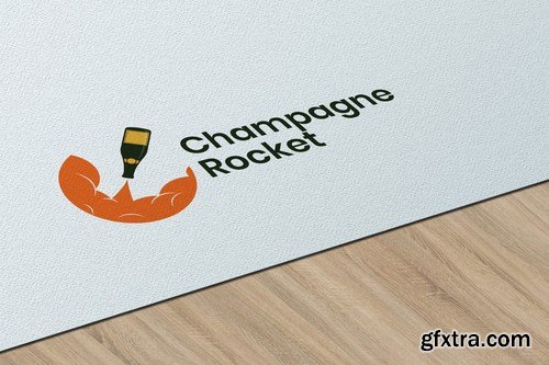 Champagne Rocket - Logo Template