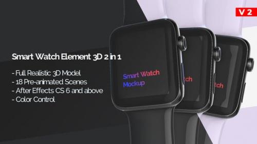 Videohive - Smart Watch 3D Model Mockup - App Promo V.2 - 23385934