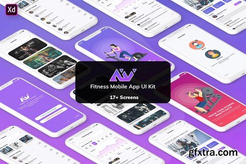 Amerivex-Fitness MobileApp UI Kit Light (XD)