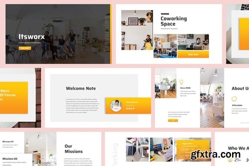 Coworking Space Powerpoint, Keynote and Google Slides Templates