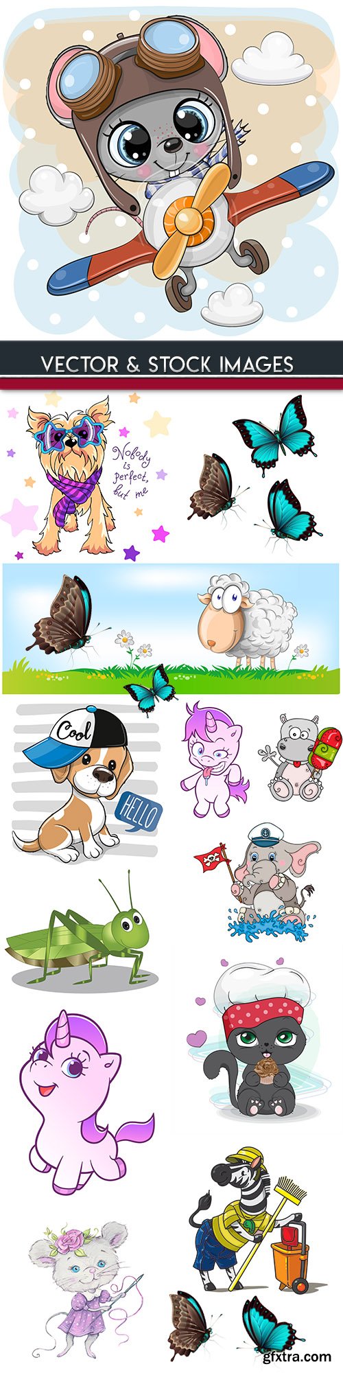 Funny animal collection of children \'s illustrations