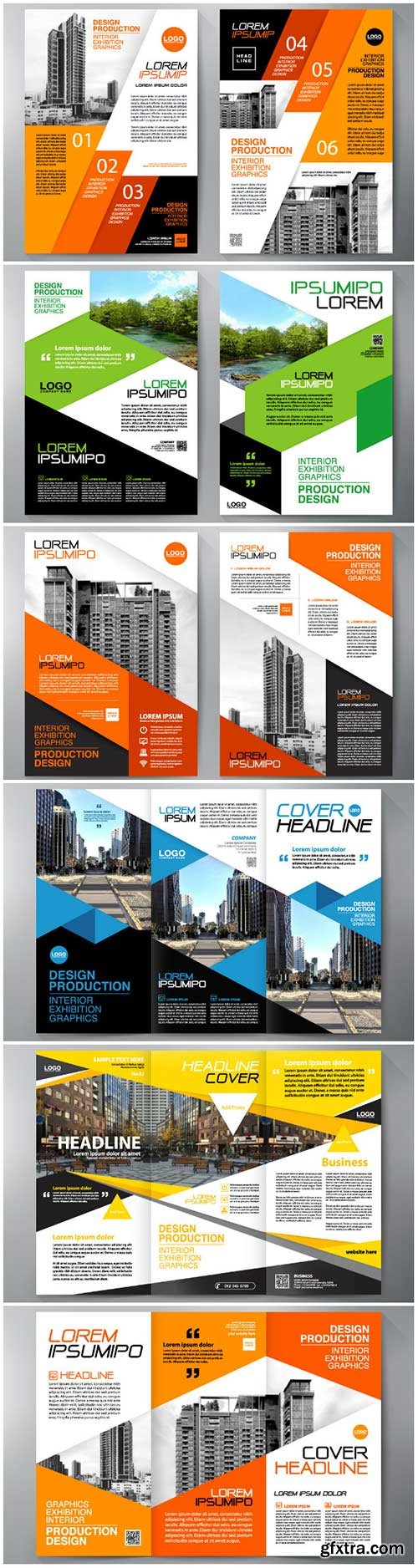 Business brochure flyer design vector template, magazine flyer mockup