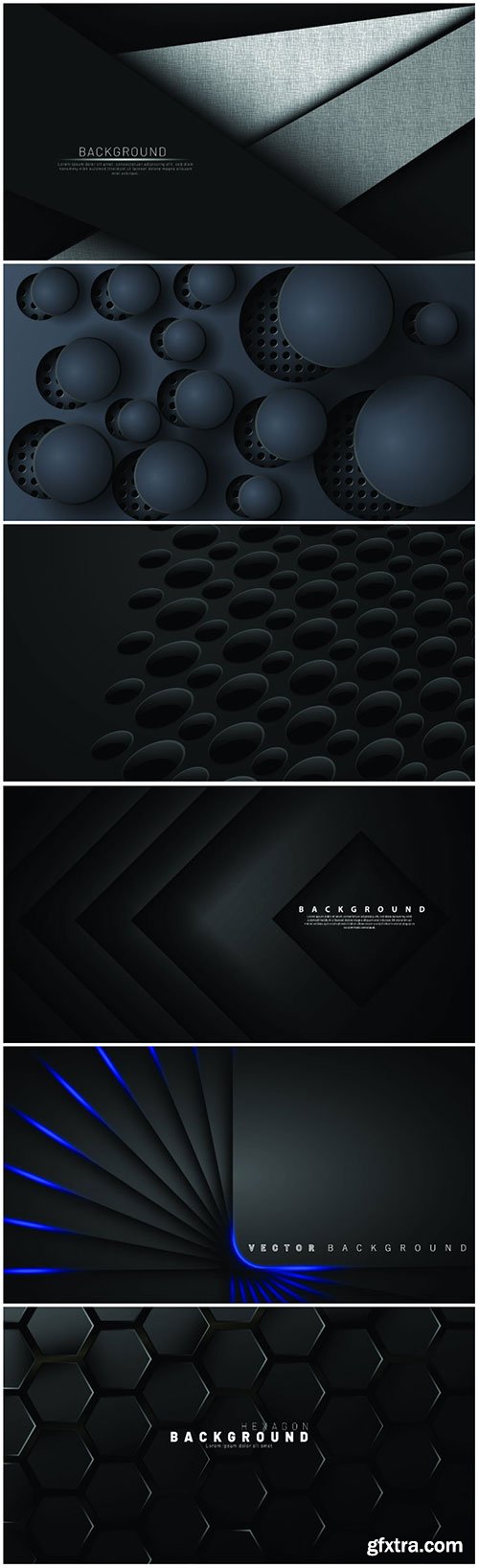 Abstract dark and black background overlap color vector illustration