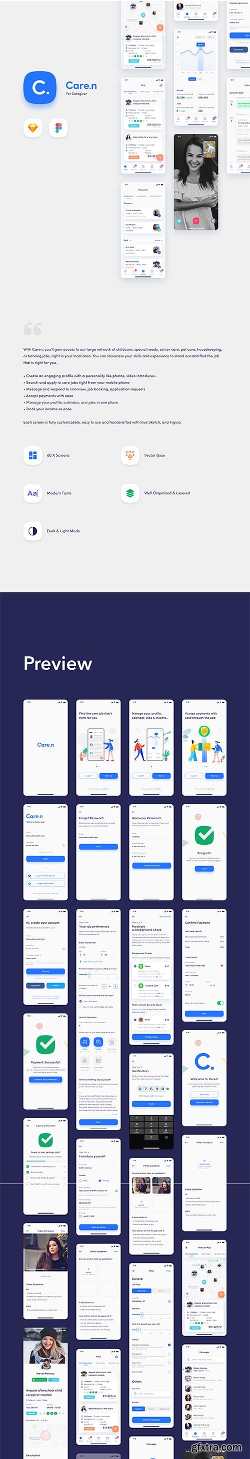 Caren - For Caregiver iOS UI Kit