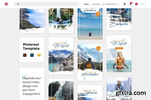 Pinterest Templates - Brush Travel Adventure