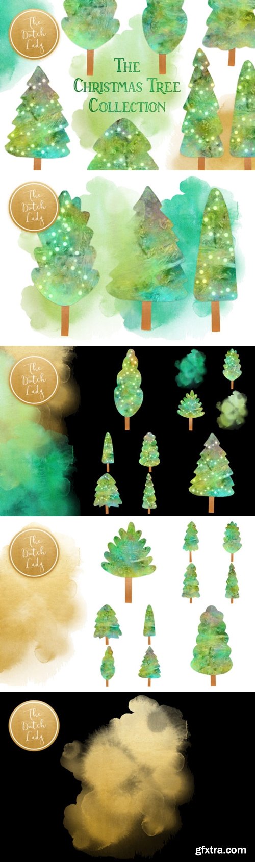 Christmas Tree Collection Clipart Set 1949441