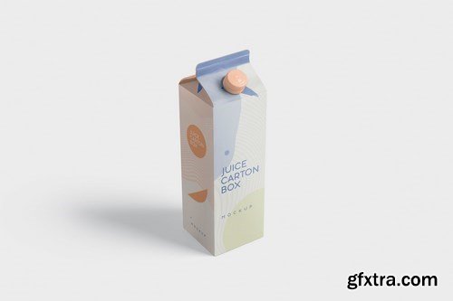Juice - Milk Mockup - 1L Carton Box - Large Size