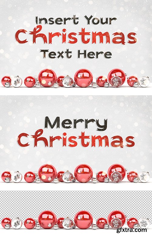 Christmas Text Mockup with Ornaments 297378351
