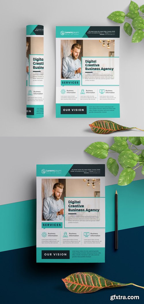 Teal Corporate Flyer Layout 295382688