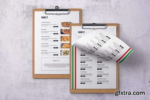 Italian Cuisine Elegant Single Page Food Menu