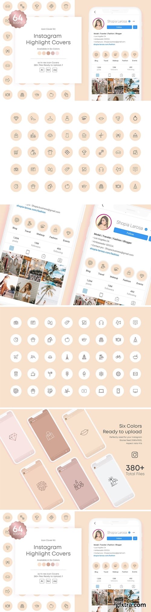 Instagram stories Highlights Covers Icon Kit