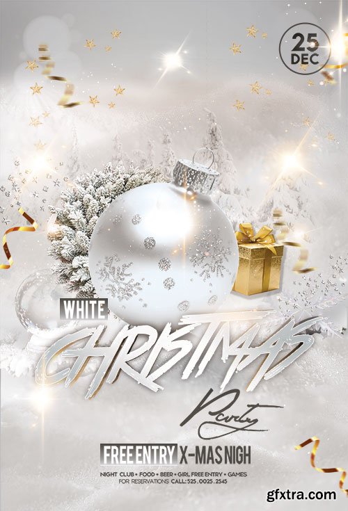 White Christmas Party - Premium flyer psd template
