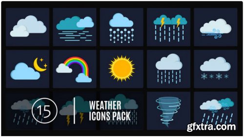 15 Weather Icons Pack - After Effects 295603