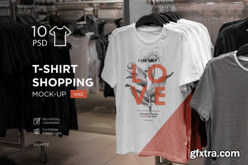 CreativeMarket - T-Shirt Shopping Mock-Up Vol.2 4062124