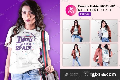 CreativeMarket - Female t-shirt Mockup-V-2-007 4180828