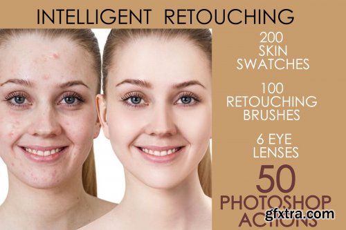 CreativeMarket - 50 Photoshop Actions Retouching Skin 4167869