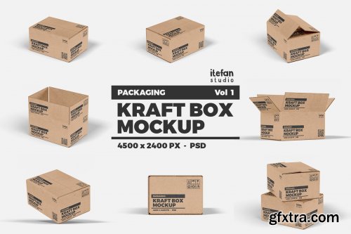 CreativeMarket - Kraft Box Mockup - Packaging Vol 1 4155859