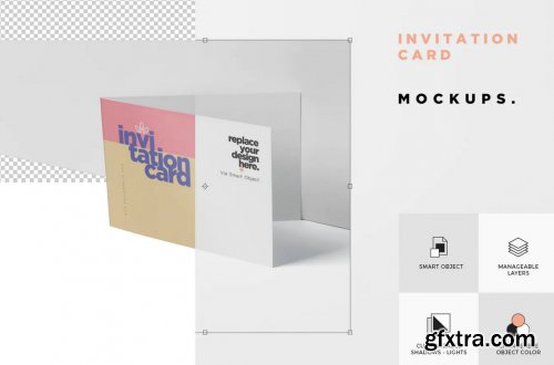 Invitation Card Mock-Up Set