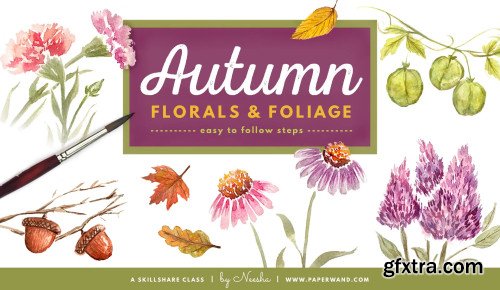 Autumn Florals & Foliage in Watercolor