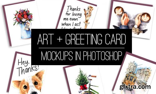 Art + Greeting Card Mockups In Photoshop