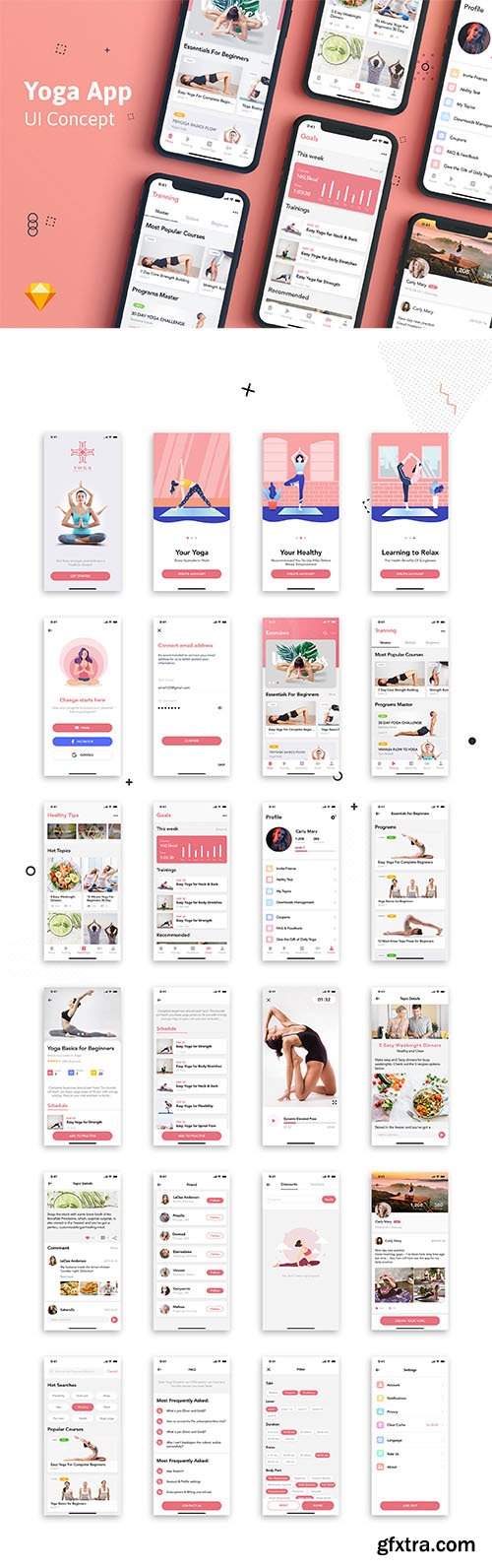 Yoga Fitness Mobile App UI Kit