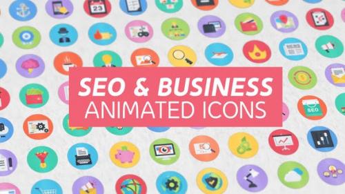 Videohive - 100 Seo & Business Modern Flat Animated Icons - 15948640