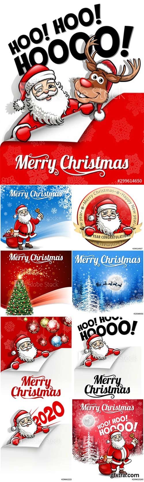 Santa\'s Christmas snowy greeting, Merry Christmas card