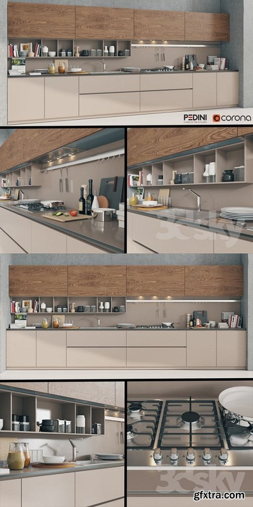 Kitchen Pedini Arke 3d Model