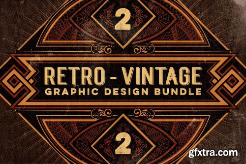 MightyDeals BUNDLE of 500+ Retro/Vintage Design Elements