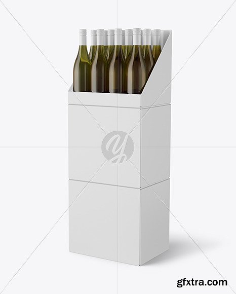 Stand with White Wine Bottles Mockup 50894