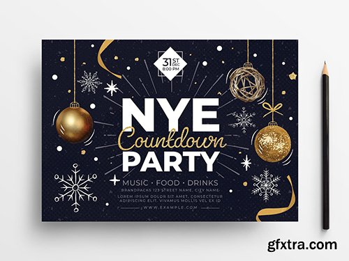 New Year\'s Eve Party Flyer Layout 299565974