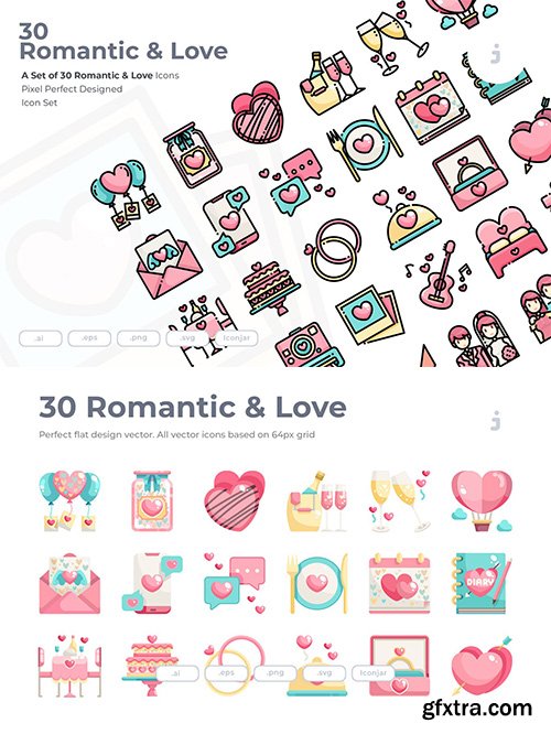 30 Romantic & Love Icons