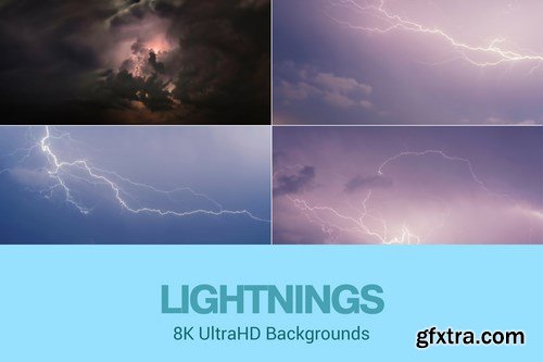 8K UltraHD Lightnings Backgrounds