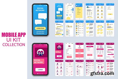 Big Collection Social Mobile App Ui Kit Screen