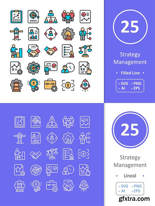 25 Strategy Management Icons