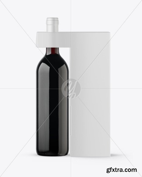 Amber Glass Wine Bottle with Box Mockup 50978