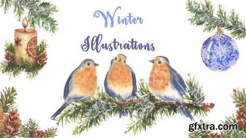 Winter Illustrations in Watercolors: 3 fun projects for Christmas cards