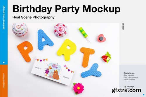 Birthday Party Invitation Mockupation Mockup