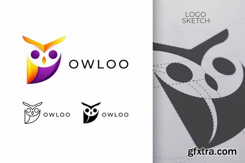 Modern Minimalistic Owl Logo