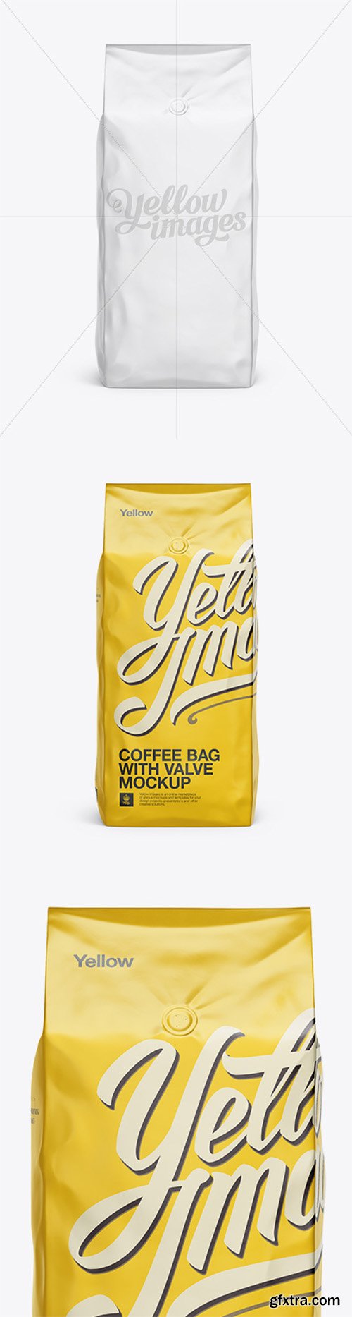 2,5 kg Matte Metallic Coffee Bag With Valve Mockup - Front View 12211