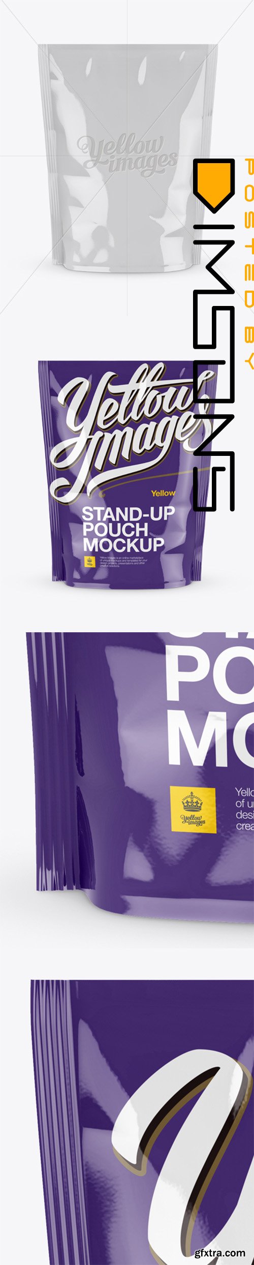 Glossy Stand-up Pouch Mockup - Front View 14093