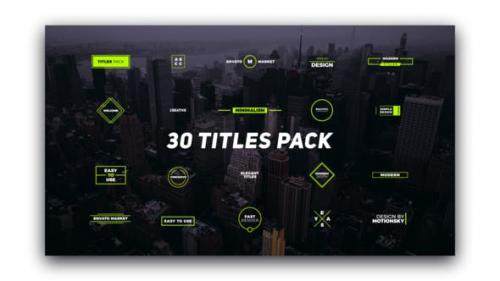 Videohive - 30 Titles Pack - 22086590