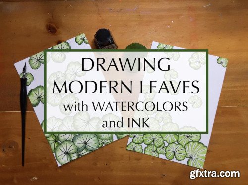 Drawing Modern Leaves with Watercolours and Ink